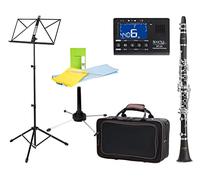Classic Cantabile CLK-45 Set de Clarinete en B con digitación Böhm, 17 llaves, 5 anillos. Incluye clip afinador, atril, 2 fuelles y 1 boquilla.