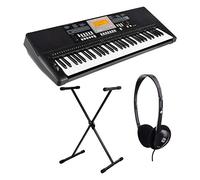 Classic Cantabile CPK-403 Teclado - 61 Teclas Con Sensibilidad Al Tacto - 618 Sonidos Y 200 Ritmos De Acompañamiento - Incl. Soporte X-Keyboard Y Auriculares - Negro