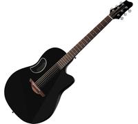 Classic Cantabile CS-100TQ Guitarra Western - Guitarra con boca lateral - Tapa: abeto macizo, fondo y aros: fibra de carbono, diapasón/mástil: Technical Wood/Okoume - Guitarra acústica en negro