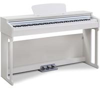 Classic Cantabile DP-220 WM E-Piano: 88 teclas ponderadas, martillo, sensibilidad táctil, funciones Layer, Split, Twinova, 3 pedales, 20 sonidos, diseño delgado, blanco mate.
