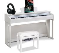 Classic Cantabile DP-220 WM E-Piano Set: piano digital 88 teclas ponderadas con martillo, incluye banco, auriculares, escuela, funciones Layer, Split, Twinova y 3 pedales.
