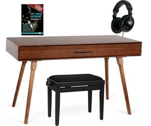 Classic Cantabile DP-730 WN Piano digital roble set - 88 teclas ponderadas acción de martillo - Mesa con teclado piano elèctrico incorporado - Con porta notas y pedalera - USB MIDI salida auriculares