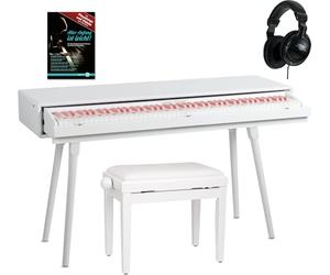 Classic Cantabile DP-730 WP Piano digital set - 88 teclas ponderadas acción de martillo - Mesa teclado piano elèctrico incorporado - Con porta notas, banco y pedalera - USB MIDI - Blanco mate