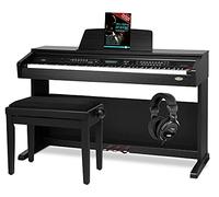 Classic Cantabile DP-A 310 SM E-Piano SET: digital piano 88 teclas con hammer action, auriculares, USB, acompañamiento, 3 pedales, banco y escuela, ideal para principiantes, color negro.