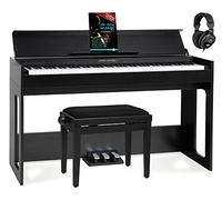 Classic Cantabile DP-S1 SM E-Piano Set: 88 teclas ponderadas con martillo y sensibilidad, 10 sonidos, diseño Slimline. Incluye banco, auriculares y método. Color negro mate.