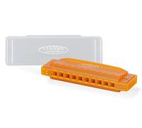 Classic Cantabile FBH-10 ON FunKids Armónica Blues - Harmónica de boca para niños en Do mayor - Harmonica 10 agujeros de plástico con estuche - Color naranja