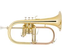 Classic Cantabile FL-26L Flugelhorn (afinación Bb, accionamiento de gatillo, 3 válvulas de agua, boquilla, estuche) lacado