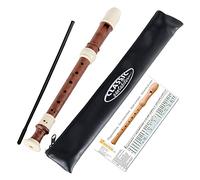 Classic Cantabile Flauta Dulce Soprano - C Soprano - Digitación Barroca - Flauta Dulce de Plástico - Ideal para Principiantes y Avanzados - Funda, Varilla de Limpieza y Tabla de Digitación - Marrón