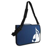 Classic Cantabile funda para partituras DIN y US, con correa de hombro, compartimentos internos para utensilios, ideal para clases y educación musical temprana. Diseño musical azul.