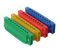 Classic Cantabile FunKids Armónica 2er Set en C mayor - 2 unidades ahorro - BluesHarp para niños - Cuerpo plástico en verde, amarillo, rojo o azul - Colores surtidos.