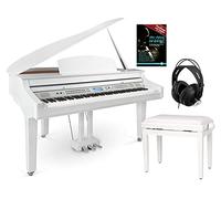 Classic Cantabile GP-A 810 Piano Digital Set (88 teclas con mecanismo de martillo, sensor triple, 1200 voces, Bluetooth, incluye banco, auriculares y escuela de piano) blanco brillo