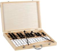 Classic Cantabile GSH-25 glockenspiel con caja de madera, percusión cromática de 25 tonos con nombres grabados. Incluye baquetas. Ideal para niños, iniciación musical y enseñanza.