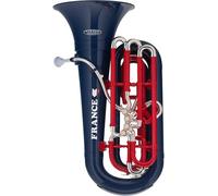 Classic Cantabile KT-30PL MardiBrass Tuba Bb de plástico, ligera y estable. Cuerpo plástico, tubo y máquina de latón. Incluye funda y boquilla. Color azul/rojo.