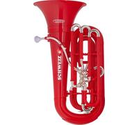 Classic Cantabile KT-30PL MardiBrass Tuba Suiza Bb, ligera y estable. Cuerpo de plástico ABS, tubo y máquina de latón. Incluye funda y boquilla. Color rojo.