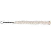 Classic Cantabile Limpiador De Lana Para Flauta Transversal - Fibras Largas De Algodón - Punta De Cuero - Longitud: aprox. 34 cm - Blanco