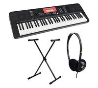 Classic Cantabile LK-290 Set de Teclado con Teclas Iluminadas - 61 Teclas con Sensibilidad al Tacto - 580 Sonidos y 200 Ritmos de Acompañamiento - incl. Soporte X para Teclado y Auriculares - negro