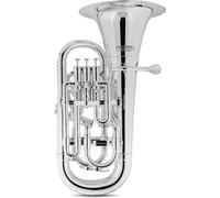 Classic Cantabile MardiBrass Euphonio Bb De Plástico - 4 Válvulas De Aluminio - Solo 2,2 kg De Peso - Incluye Boquilla Y Funda - Plata