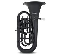 Classic Cantabile MardiBrass Euphonio Bb De Plástico - 4 Válvulas De Aluminio - Solo 2,2 kg De Peso - Incluye Boquilla Y Funda - Mate Negro