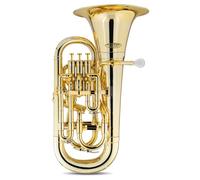 Classic Cantabile MardiBrass Euphonio Bb De Plástico - 4 Válvulas De Aluminio - Solo 2,2 kg De Peso - Incluye Boquilla Y Funda - Dorado