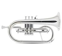 Classic Cantabile MardiBrass Flugelhorn de plástico ABS - Válvulas Perinet - 600 g ligero - Diámetro: 11,5 mm - Incluye boquilla y funda - plateado