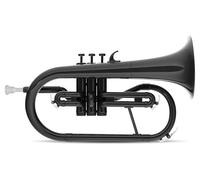Classic Cantabile MardiBrass Flugelhorn De Plástico ABS - Válvulas Perinet - 600g Ligero - Diámetro: 11,5 mm - Incluye Boquilla Y Funda - Negro