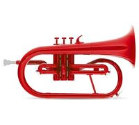 Classic Cantabile MardiBrass Flugelhorn De Plástico ABS - Válvulas Perinet - 600g Ligero - Diámetro: 11,5 mm - Incluye Boquilla y Funda - rojo