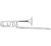 Classic Cantabile MardiBrass Trombón Cuarto de ABS plástico - afinación Bb/F - deslizamiento de fibra de vidrio - 850g ligero - calibre: 13,9 mm - incluye boquilla y funda - plateado