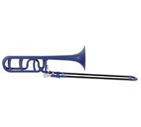 Classic Cantabile MardiBrass Trombón Cuarto de ABS plástico - afinación Bb/F - deslizamiento de fibra de vidrio - 850g ligero - calibre: 13,9 mm - incluye boquilla y funda - azul mate