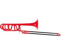 Classic Cantabile MardiBrass Trombón Cuarto de ABS Plástico - Afinación Bb/F - Deslizamiento de Fibra de Vidrio - 850g ligero - Diámetro: 13,9 mm - incluye Boquilla y Funda - rojo