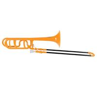 Classic Cantabile MardiBrass Trombón Cuarto de ABS plástico - Afinación Bb/F - Deslizamiento de fibra de vidrio - 850g ligero - Diámetro: 13,9 mm - Incluye boquilla y funda - naranja