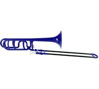 Classic Cantabile MardiBrass Trombón Cuarto de ABS plástico - afinación Bb/F - deslizamiento de fibra de vidrio - 850g ligero - calibre: 13,9 mm - incluye boquilla y funda - azul