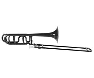 Classic Cantabile MardiBrass Trombón Cuarto de ABS plástico - afinación Bb/F - deslizamiento de fibra de vidrio - ligero 850g - calibre: 13,9 mm - incluye boquilla y funda - negro