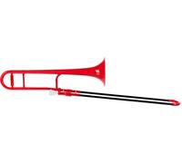 Classic Cantabile MardiBrass Trombón Tenor de ABS - Afinación Bb - Deslizamiento de fibra de vidrio - 660g ligero - Diámetro: 12 mm - incluye boquilla y funda - rojo