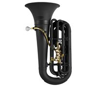 Classic Cantabile MardiBrass Tuba Bb de plástico ABS, ligera y estable, tubo y máquina de latón, incluye funda y boquilla, color negro mate.