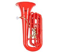 Classic Cantabile MardiBrass Tuba Bb de plástico - Extremadamente ligera y muy estable - Material del cuerpo: plástico ABS - Tubo de boquilla y máquina de latón - con funda y boquilla - Color: rojo