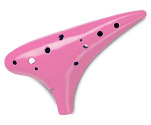 Classic Cantabile Ocarina - de plástico resistente - 12 tonos - afinación de alto en C - rango tonal: c'' - f''' - tono suave y cálido - rosa