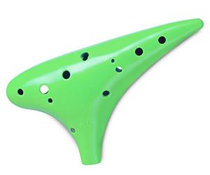 Classic Cantabile Ocarina - de plástico resistente - 12 tonos - afinación en C - rango: c'' - f''' - tono suave y cálido - verde