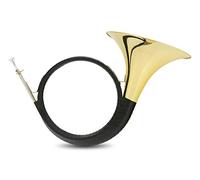 Classic Cantabile PH-400 Bb-Parforcehorn - Cuerno de caza y señal con cierre de contacto - Cuerno de dos vueltas de latón con barniz transparente - Incluye boquilla y estuche ligero