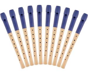 Classic Cantabile Pivella Flauta Dulce Azul, digitación alemana Set de 10 | Flautas dulces de 2 piezas, Cabeza de plástico especial azul, Cuerpo inferior de madera de arce, Afinación: C-Soprano