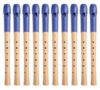 Classic Cantabile Pivella Flauta Dulce C-Soprano - 10 flautas de arce con cabeza de plástico - Digitación barroca - Incluye estuche, tabla de digitación, varilla limpiadora y grasa de corcho - Azul