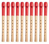 Classic Cantabile Pivella Flauta Dulce C-Soprano - 10 flautas de arce con cabeza de plástico - Digitación barroca - Incluye estuche, tabla de digitación, varilla limpiadora y grasa para corcho - Roja