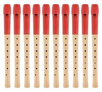 Classic Cantabile Pivella Flauta Dulce C-Soprano - 10 flautas de arce con cabeza de plástico - Digitación alemana - Incluye estuche, tabla de digitación, varilla limpiadora y grasa para corcho - Roja