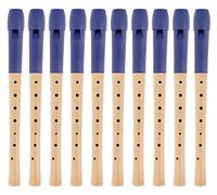 Classic Cantabile Pivella Flauta Dulce C-Soprano - 10 flautas de arce con cabeza de plástico - Digitación alemana - Incluye estuche, tabla de digitación, varilla limpiadora y grasa para corcho - Azul