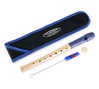 Classic Cantabile Pivella Flauta Dulce C-Soprano de arce con cabeza de plástico, digitación alemana. Incluye estuche, tabla de digitación, varilla limpiadora y grasa para corcho. Color azul.