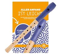 Classic Cantabile Pivella Flauta Dulce C-Soprano en madera de arce con cabezal plástico, digitación alemana. Incluye método, estuche, tabla de digitación, varilla limpiadora y grasa para corcho. Azul