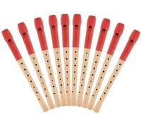 Classic Cantabile Pivella Flauta Dulce Roja, digitación alemana Set de 10 | Flautas dulces de 2 piezas, Cabeza de plástico especial rojo, Cuerpo inferior de madera de arce, Afinación: C-Soprano