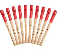 Classic Cantabile Pivella Flauta Dulce Roja, digitación barroca juego de 10 | Flautas dulces de 2 piezas, Cabeza de plástico especial rojo, Parte inferior de madera de arce, Afinación: C-Soprano