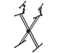 Classic Cantabile Soporte De Teclado Doble-X De 2 Niveles, Peso: 7 | Diseño muy robusto de doble barra, Adecuado para 2 instrumentos (stagepianos, teclados, etc.), Muy versátil y ajustable, 2 kg