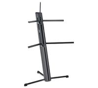 Classic Cantabile Soporte Para Teclado KS-150 Negro - Dos Niveles - Brazos De Apoyo Se Pueden Guardar En La Columna - Altura Ajustable Sin Escalas - Soporte Para Micrófono Con Rosca 3/8" - Negro