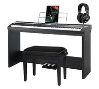 Classic Cantabile SP-150 BK Stagepiano SET: 88 teclas soft-touch, sensibilidad, USB, función acompañamiento, incluye atril, fuente, soporte, auriculares, banco y escuela, color negro.